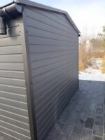 Garaż blaszany 3 x 5 grafit mat, dwuspadowy - obrazek 4