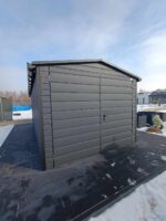 Garaż blaszany 3 x 5 grafit mat, dwuspadowy