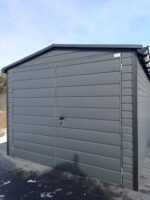 Garaż blaszany 3 x 5 grafit mat, dwuspadowy - obrazek 2